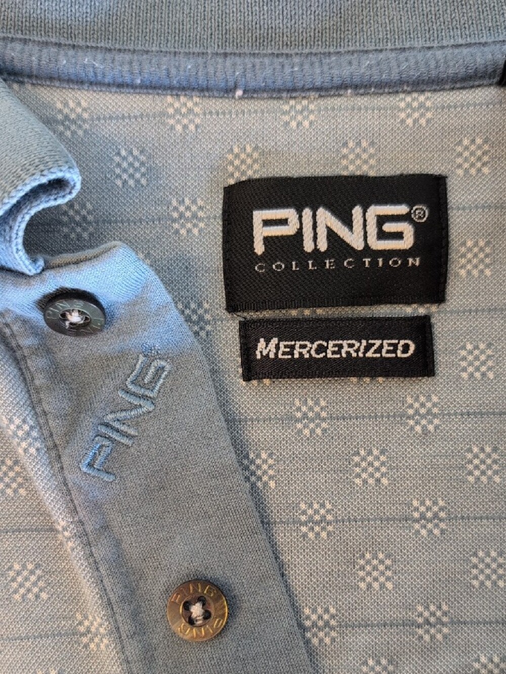 PING Light Blue Polo with Subtle Pattern - Picture 2 of 6